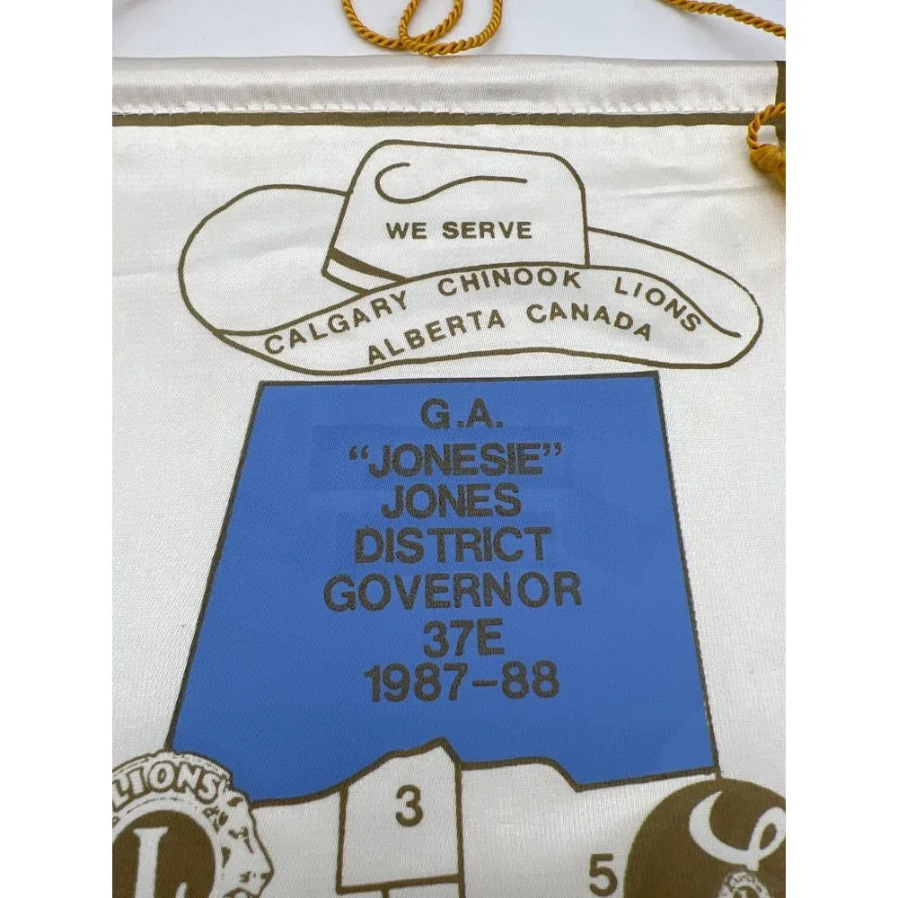 1987 / 1988 Lions Club International Banner Calgary Chinook Alberty Canada